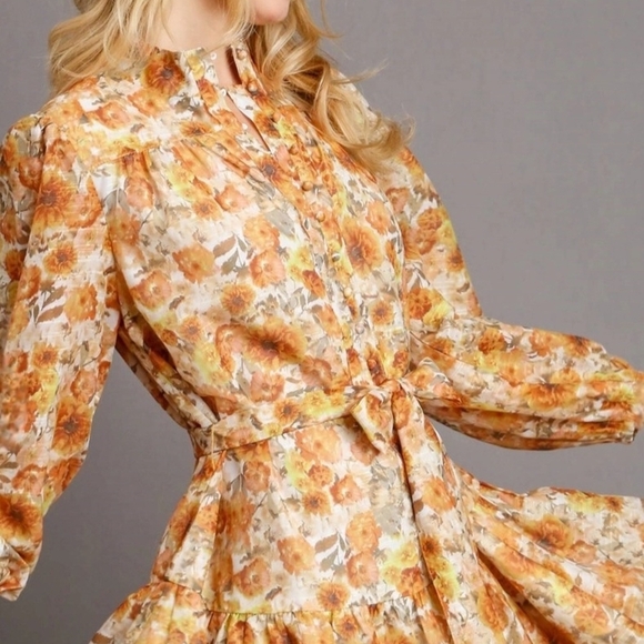 Umgee Floral Print Women's Dress - Picture 3 of 6